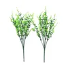 장식용 꽃 2pcs 웨딩 정글 테마 파티 홈 정원 엘 오피스 장식을위한 인공 유칼립투스 식물
