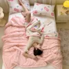 Yanyangtian Sıcak Sonbahar Kış Bezelye Polar Battaniyeli Ekose Kalın Uyku Kapağı Karikatür Yatak Kapağı Yatakta Yatak 240122