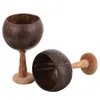 Wine Glasses 2 Pcs Coconut Cup Vintage Retro Decor Water Goblet Fruit Holder Elegant Salad Bowl