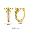 Hoop Earrings Heart Geometric Round Earring For Women Pave CZ Bow Tie Woman's Ears Ring Gold Color Copper Fashion Jewelry