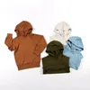 الخيزران من الألياف البيض للبلوزات مقنعين قميص Longsleeve Boy Girl Cloths Toddler Pullover Tracksuits Terry Jogger Set Clothing 240122