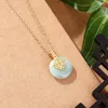 Pendants Classic Design Natural An Jade Round Necklace Light Luxury Chinese Style Pendant Clavicle Chain Jewelry For Women Accessory