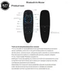 Fjärrkontroller G10BTS Bluetooth 5.0 Kontroll 2.4G Trådlös luftmus med IR -lärande gyroskopfunktion för Android 11 10 9 TV -låda