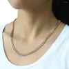 Kettingen 7MM Breed Dames Heren Ketting 585 Rose Goud Kleur Slak Twisted Chain Link Mode GN326A