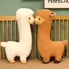 Furry Plush Llama Alpaca Plush Toy Stuffed Soft Long Plush Lifelike Alpaca Sheep Hug Throw Pillow Animals Nap Sleeping Pillow 240122