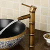 Robinets d'évier de salle de bains, robinet de lavabo en laiton Antique, cascade de luxe, grand mélangeur froid en bambou, robinet d'eau, accessoires de cuisine simples