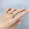 Cluster Rings Shining U S925 Silver Square3 3mm Gems Ring For Women Gold Plated Fine Jewelry Anniversary