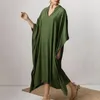 Maillots de bain pour femmes Beach Blouse Robe Chic Soft Col V Sunshade Maxi Femmes Vêtements Maillot de bain Cover Up