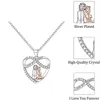 Ketten Mode Persönlichkeit Mutter Kind Konzentrischen Herz Anhänger Silber Farbe Kontrast Halskette Für Frauen Schmuck Geschenk