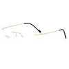 Lunettes de soleil Cadres Ultra Light Lunettes sans cadre Cadre Commercial Hommes Alliage Cut Edge Myopie