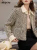 Mishow Wool Blend Tweed Jacket Women 고급 고품질 빈티지 패션 크롭 크롭 재킷 사무실 숙녀 Outwear MXC59W0200 240123