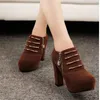 Autumn High Heels Women's Pumpar Casual Solid Color Shoes High Heel Ladies Ankle Boots Winter Shoes Women Dragkedja Pumpar Stövlar 240129