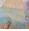 Girls Rainbow Dress Children Mesh Puffy Birthday Party Tutu Vestidos for 110T Summer Princess Dance Cake Costume 240129