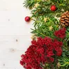 Fiori decorativi 10 pezzi Natale bacche artificiali ramo Decor bacche rosse fiore frutta pianta di ciliegio per albero di Natale decorazioni per la casa