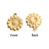 Charms 3Pcs/Lot Stainless Steel Sunflower Charm 18K Plated Flower Pendant Supplies DIY Jewelry Earring Necklace Bracelet Making Finding