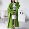Women's Knits Fashionable Sweater Coat Stylish Ankle Length Knit Cardigan Loose Fit Long Sleeve Solid Color For Spring