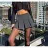 Gonne Vintage grigio scuro Mini donne volant pieghettato pantaloncini sexy moda femminile 2024 Streetwear Mujer Faldas