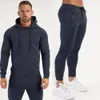 Automne Casual Sportswear Costume Hommes À Capuche Pantalon Ensemble Coton Sweat Pantalon De Survêtement Mâle Gym Fitness Vêtements Joggers Survêtements 240202