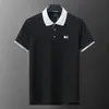 Designer-Herren-Poloshirt in Schwarz und Weiß, leicht, luxuriös, kurzärmelig, 100 % Baumwolle, klassische Stickerei, Alphabet, geschäftlich, lässig, Revers, modisch, schmale Passform, kurze Ärmel, M-3XL