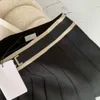 Gonne Gonne firmate da donna Lettera di moda Gonna a pieghe grafica ricamata Fettuccia da donna Minigonna corta in vita elastica 3S97