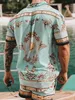 Mannen Hawaiiaanse Sets Zomer Gouden paard Afdrukken Strand Korte Mouw Shorts Casual Trip Heren 2 Delig Pak S3XL 240201