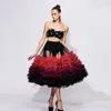 Skirts Striking Multi Color See Thru Tulle Maxi Fluffy Tiered Skirt Women Mid Calf A-line Female