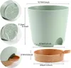 5pack 5inch Self Watering Pots for Indoor PlantsFlower Planter with Drainage Holes and Wick Rope 240131