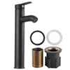 Bathroom Sink Faucets Stainless Steel Basin Faucet Kitchen Washbasin Cold Water Mixer Tap Accessories Black