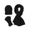 3pc stickad hatt halsduk handske uppsättningar för kvinnors vinter varma ull twist cap gorros bonnet fast pannband stickad halsduk år gåva 240122