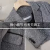 Autunno Retro Grigio Splice Plaid Paillettes Blazer Cappotto per le donne Marrone Elegante Business Vintage Giacca da donna Moda Y2k 240202