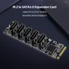 Computer Cables Riser Card M.2 Key JMB585 för NVME -omvandlare med Sataiii SATA 3.0 -kabel PCIe till 5 portar III 6G SSD -adapter