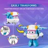 Süper Kanatlar 5inches Dönüştürücü Kireç Robot Deformasyon Uçak Tekerleklerle 10 Adım Dönüşüm Aksiyon Figürleri Çocuk Oyuncak Hediyesi 240119