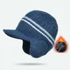 베레모 야외 활동을위한 겨울 모자 귀 따뜻한 니트 양모 야구 플러시 모자 라이닝 비니 스포츠 마모