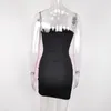 Casual jurken Karlofea vrouwelijke mooie bruiloft beroemdheid feestjurk zwart met roze tule franjes strapless bodycon mini twee lagen