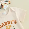 Giyim Setleri Daddys Kızlar Bebek Giysileri Kısa Kol Romper Ayçiçeği Baskı Çan Alt Bant 3 PCS Yaz