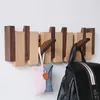 Wall Mounted Black Walnut Coat Rack Solid Wood Clothes Hook Drop Entrance Door Hanger Home Decor Ds Furniture 240201