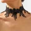 Hanger Kettingen Klassieke Gothic Tattoo Zwarte Lange Kwasten Kant Choker Voor Vrouwen Charm Sleutelbeen Keten Boheemse Stijl Sieraden Geschenken