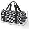 Outdoor Bags Black And White Retro Square Gym Bag Chessboard Portable Sports Travel Training Custom Handbag Fitness For Male Female