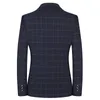 Boutique Mode Plaid Heren Casual Business Blazer Bruidegom Trouwjurk Mannelijke Slanke Formele Jasje modellen 240201