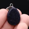 Breloques en pierre naturelle, pendentif en forme de larme, Quartz Rose, Lapis Lazuli, Agate noire pour la fabrication de bijoux, bricolage de colliers et boucles d'oreilles pour femmes