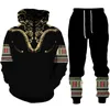 African Dashiki Ethnic Style 3D Print Tracksuit Casualne spodnie z kapturem 2PCS Zestawy Mężczyźni/Kobiety Folk-Custom Pullover Streetwear 240202