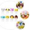 Dinnerware Sets 8 Pcs Fruit Fork Animal Animals Forks Set Kids Plastic Picks Bento Cartoon Child