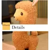 Furry Plush Llama Alpaca Plush Toy Stuffed Soft Long Plush Lifelike Alpaca Sheep Hug Throw Pillow Animals Nap Sleeping Pillow 240122