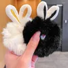 Accessori per capelli Conigli di cartone animato Fasce elastiche per orecchie Scrunchies in pelliccia sintetica Anello Corda Cravatte Nastro in peluche