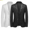 Giacca da uomo primaverile Giacca da blazer slim moda Nero Bianco Rosso Blu Terno Masculino Capispalla da uomo taglie forti M6XL 240125