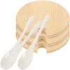 Vaisselle 1 ensemble de couvercles de tasse en bambou couvercles de tasse polyvalents et kit de cuillères en céramique