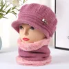 Ball Caps Fashion Knitting Mother Hats Winter Thicken Warm Hat For Middle Aged Elderly Grandma Peaked Cap Solid Color Short Brim