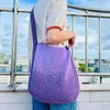 Evening Bags Star Pattern Crochet Single Shoulder Bag Colorblock Large Capacity Crossbody Women's Fashion Knitted Tote