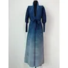 Miyake مطوية الربيع رداء رداء المعطف الأزياء تدريجي STARRY SKY PRINT LONG SELEEVE Stended Windrencer Trench Coat 240202