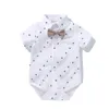 Baby Boy Kleding Pak geboren Knappe Romper Bow Set Verjaardag Festival Cadeau Jumpsuit Hoed Peuter Jongens Bruiloft Outfit Jurk 240127